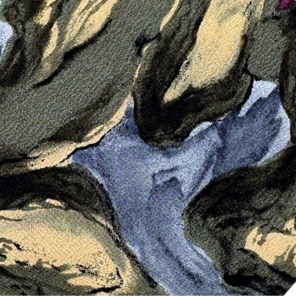 J. Garcia MALACHITE VALLEY Olive, Tan, and Blue Silk Tie - Picture 2 of 5